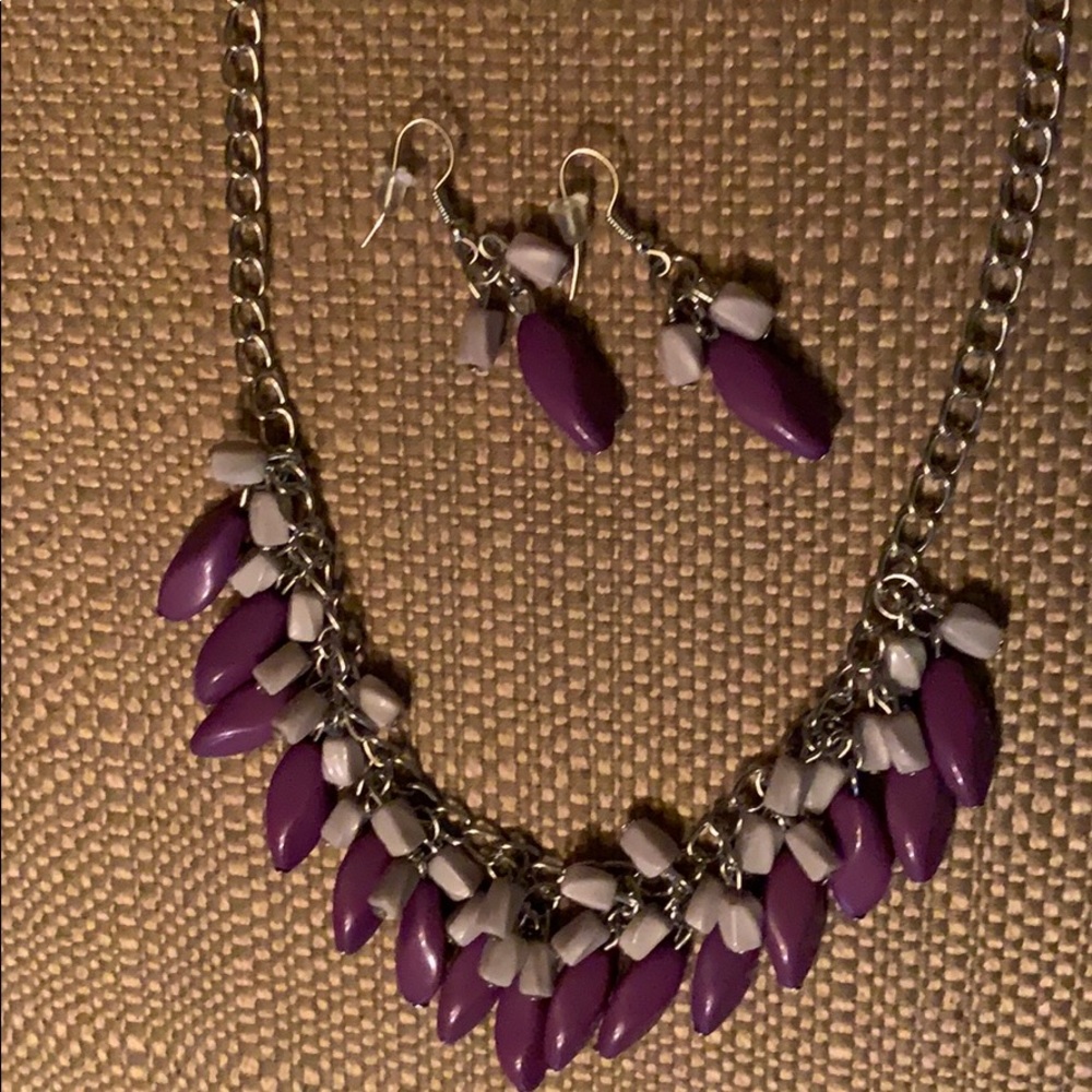 Beautiful Purple and white necklaces set